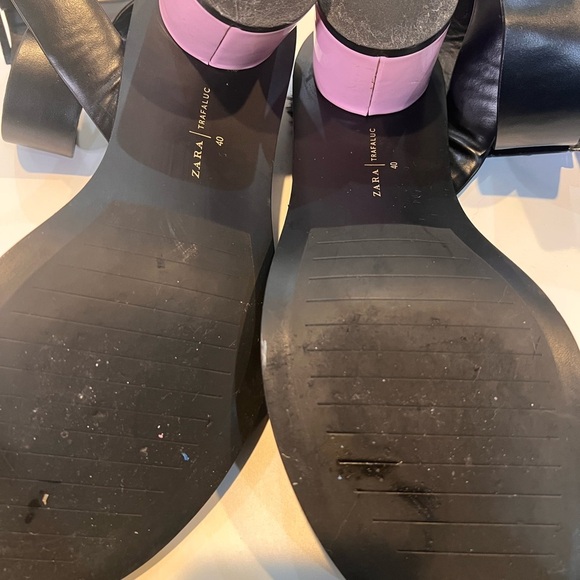 Zara Navy Furry Sandals - Picture 6 of 6